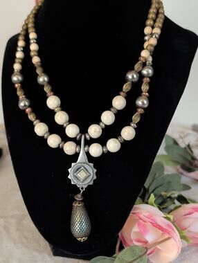 Vintage Robert Rose Artisan Necklace Southwestern Boho Mixed Metal
